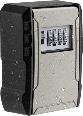 UPGRADE Extra Large Capacity Key Lock Box, Weatherproof Wall Mount Key Box for C