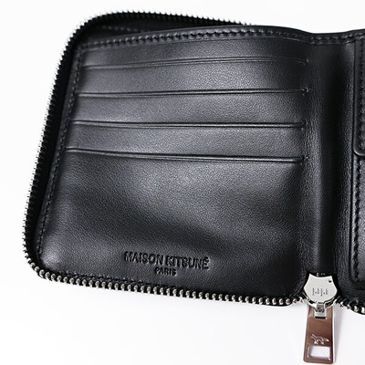 【MAISON KITSUNE】COIN WALLETS FOX HEAD COIN PURSE WALLETS TRICOLOR COIN PURSE LEATHER | Maison Kitsuné