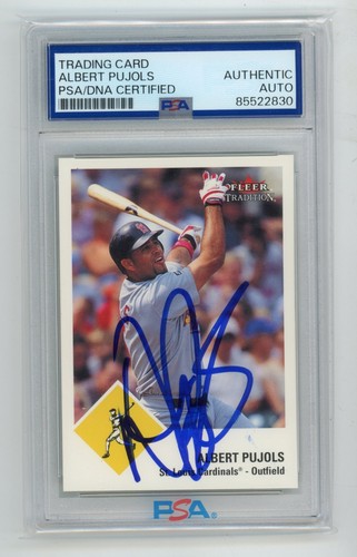 2003 FLEER ALBERT PUJOLS AUTO SIGNED CARD PSA DNA