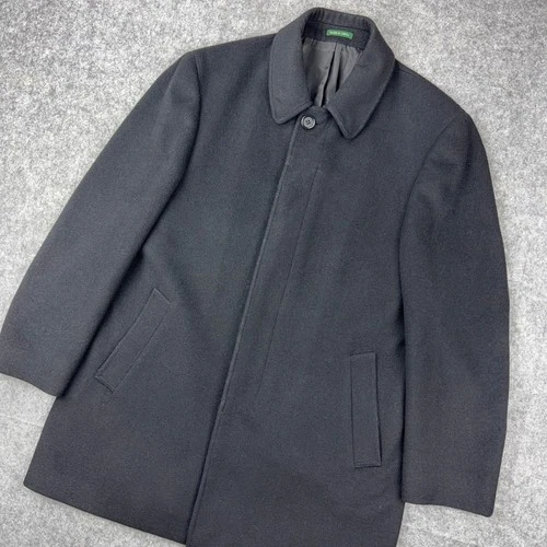 Lauren Ralph Lauren Coat Mens 42R Black Jake Wool Blend Overcoat Winter LRL - product listing photo
