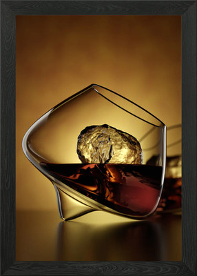 Whisky oder Rum Glas gerahmt Wandbild Poster Leinwanddruck Bild