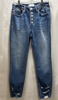 Vervet Jeans Womens 28 7 Blue Aura High Rise Skinny Button Fly Stretch T5199