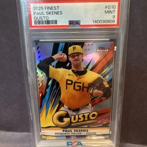 2025 Topps Finest PAUL SKENES #G-10  GUSTO SSP Insert CASE HIT - PSA 9
