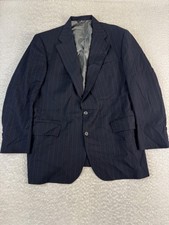 Ralph Lauren Polo University Club Blazer Mens 42R Navy Pinstripe Wool Sport Coat