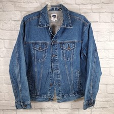 Vintage Gap Denim Jacket Mens XL Jean Classic Retro Trucker 90s Medium Wash