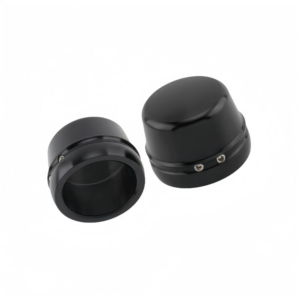 Cubiertas de tuerca de eje delantero para Harley Touring Electra Street Road Glide King negras Foto 4 de 4