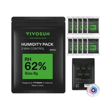 VIVOSUN 62% RH Two-Way Humidity Control Packs, Size 8 g, 10 Packs, ... Fast Ship