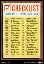 1962 Topps #192 Checklist 3 No Comma, says #192 Check List 3  VARIATION 5 - EX