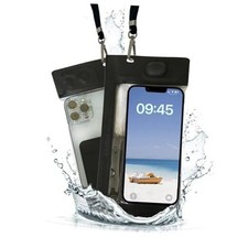 2 Pack IP68 Waterproof Phone Pouch Universal Underwater Case for 2Pack Black