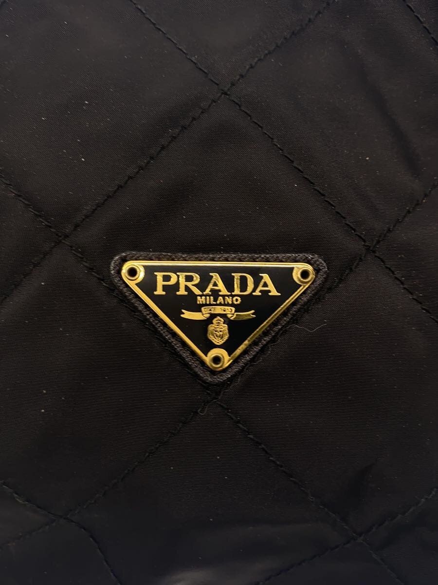 PRADA shoulder bag nylon Black quilted chain Used thumbnail 5