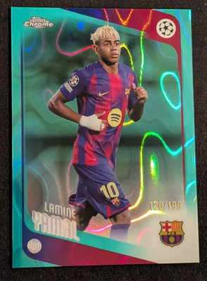 Lamine Yamal Teal Lava #10 2025 Topps Chrome UEFA Barcelona Spain /299!
