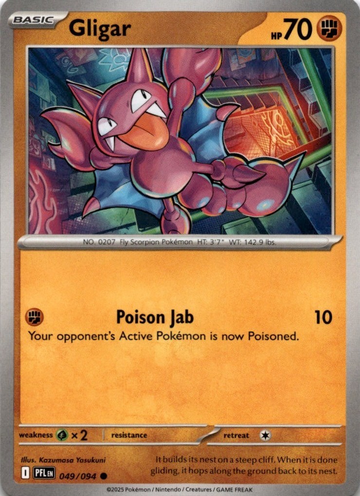 Pokemon Phantasmal Flames Gligar 049/094 Common Near Mint