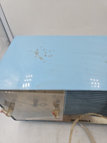 Motorola Telechron Light Blue Tube Alarm Clock/Radio For Parts And Repair - Picture 5 of 10