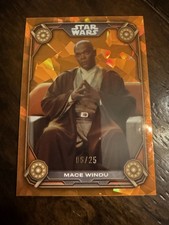 2024 Topps Chrome Sapphire Star Wars MACE WINDU Phantom Menace Orange /25