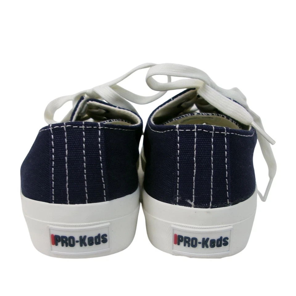 PRO Keds Mujeres 6.5 Azul Marino Lona Parte Superior Baja Tenis Con Cordones Zapatos Informales NUEVO Foto 4 de 4