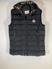 Moniker Black Puffer Gilet Hooded Vest with Zip Closure Size Large