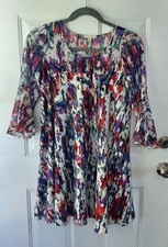 Paper Crown Multicolored Dress Sz Medium Sheer Shoulders And Arms