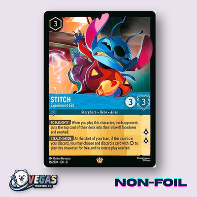 Stitch - Experiment 626 166/204 Legendary Non-Foil Reign of Jafar NM Lorcana