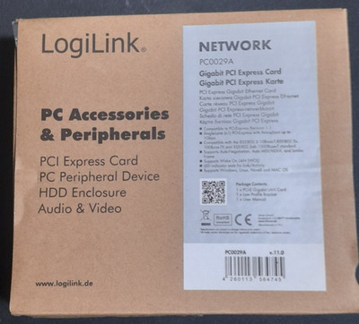 Netzwerkkarte LAN Adapter PCI Express 10/100/1000 Mbit/s Gigabit Ethernet | NEU
