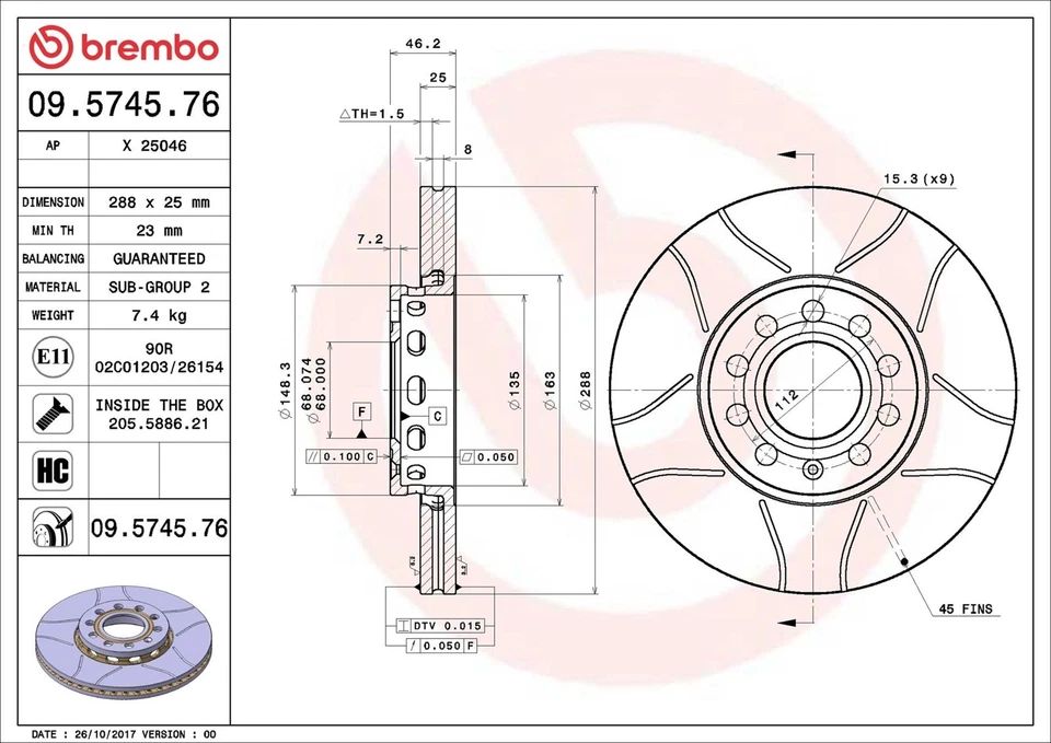BREMBO Bremsscheiben Set + Beläge für A4 8D2 B5 AUDI VW PASSAT Variant 3B5 3B2 - Imagen 3 de 4