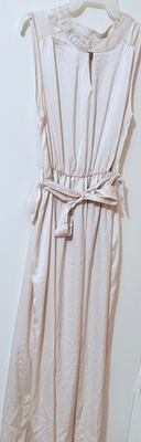 #ad Women#x27;s dress medium ivory long silky and elegant. $35.00