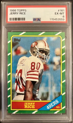 1986 Topps - Jerry Rice #161 Rookie PSA 6 EX-MT - BRAND NEW SLAB!