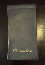 Vintage Christian Dior Sunglasses dark Gray Leather Soft Case