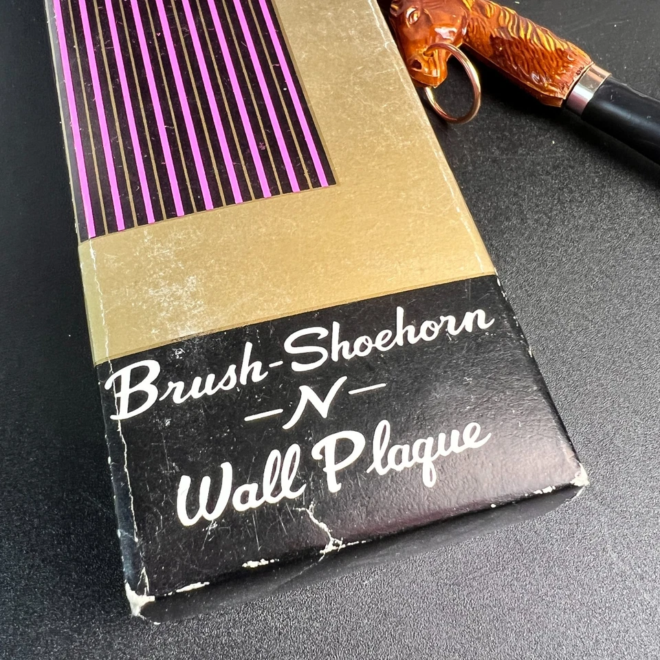 "Cuerno de zapato cabeza de caballo vintage de 9"" con caja original y placa colgante, Estes Park" Foto 4 de 4