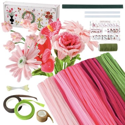 Pipe Cleaners Craft 5 Colors,Chenille Stems Plush Craft Kit,Pink Pipe Cleaner...