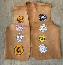 Vintage 60s YMCA Leather Vest With Leather Latches Hand Stitched