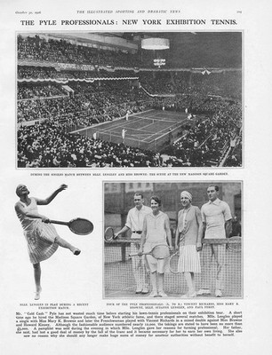 TENNIS The Pyle Professionals Exhibition Madison Sq Garden NY Vintage Print 1926
