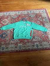 Esprit Men's Green Logo Crew Neck Pullover Sweatshirt, Solid, Size M
