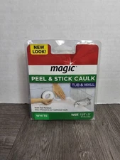 Magic Peel & Stick Caulk Tub & Wall WHITE 1 5/8" x 11' Bathtub Shower Water Seal