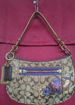 Coach Poppy Tartan Applique Groovy shoulder bag