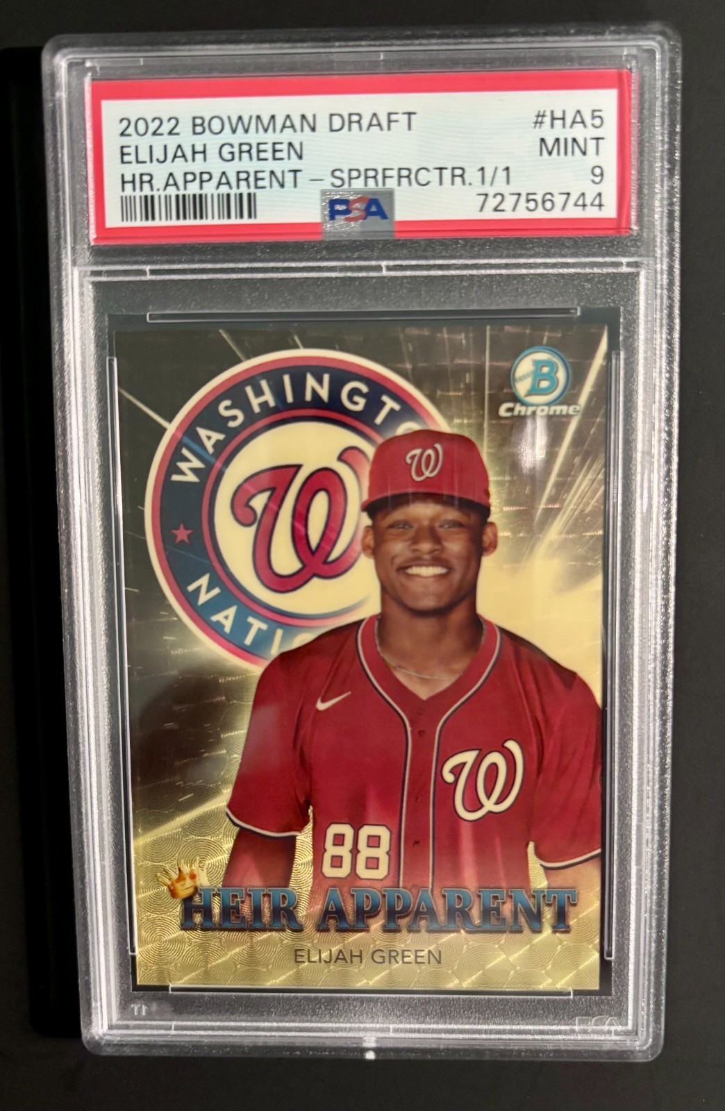 2022 Bowman Draft Chrome Superfractor 1/1 Elijah Green #HA-5 Heir Apparent PSA 9