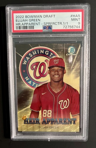 2022 Bowman Draft Chrome Superfractor 1/1 Elijah Green #HA-5 Heir Apparent PSA 9