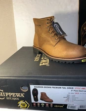 Chippewa Classic 2.0 6" Plain Boots Mens 14D Brown Leather Steel Toe Work MC2069