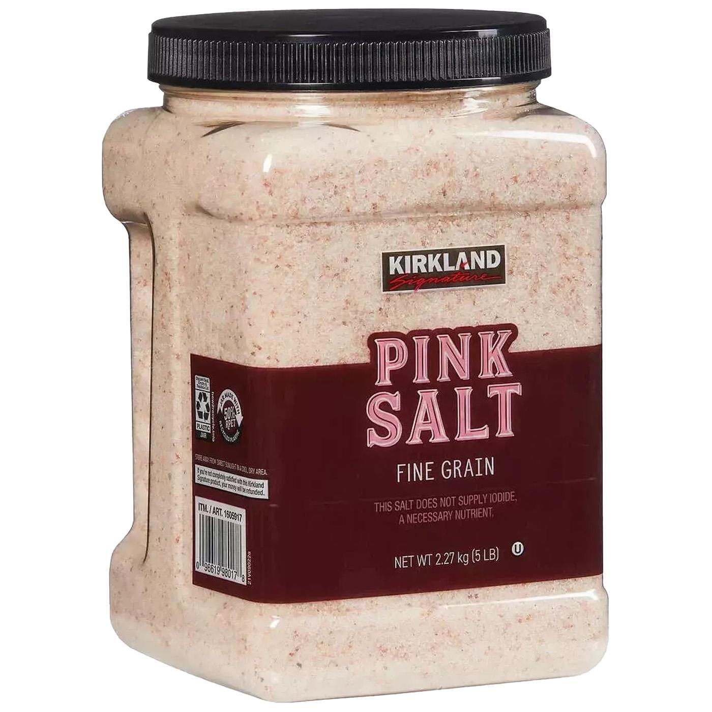 Kirkland Signature Pink Salt Fine Grain Spice Seasoning Ground Jar Pack 2.27kg