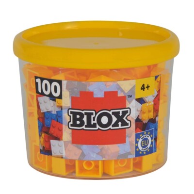 Simba Blox 100 gelbe 4er Steine in Dose | Steckbausteine | Kinder Bausteine