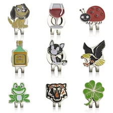 1pc Golf ball marker with magnetic alloy cap clip dog eagle Four Leaf Clover new