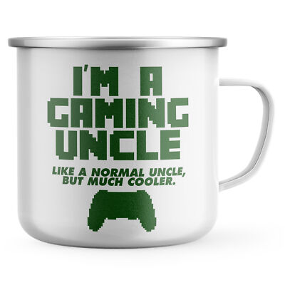 Gamer Onkel Herren Emaille Tasse Gaming Geschenk Ihn Gamecontroller Gamepad Männer