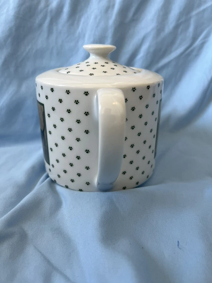 1986 Vintage Lowell Herrero Cat Dog Paw Prints Art Teapot Vandor Made In Japan - Image 3 of 4