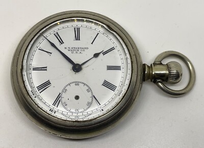 NY STANDARD WATCH CO POCKET WATCH / Circa 1900 / Runs but  display picture 1