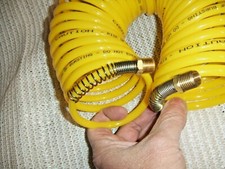 1/4" X 25 FOOT Yellow RECOIL COILED PNEUMATIC RE-COIL COIL AIR COMPRESSOR HOSE