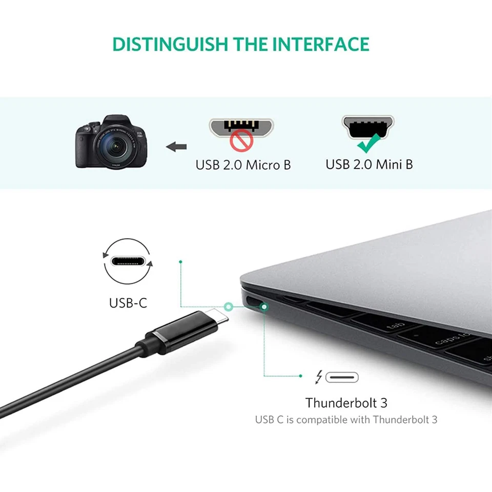 USB C to Mini USB Charger Data Cable for Dashcam Camera eg Nextbase Type-C UK - Image 4 of 4