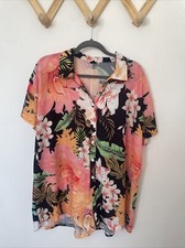 SHEIN Mutli Coloured Floral Button Up Collared Playsuit, Size XL