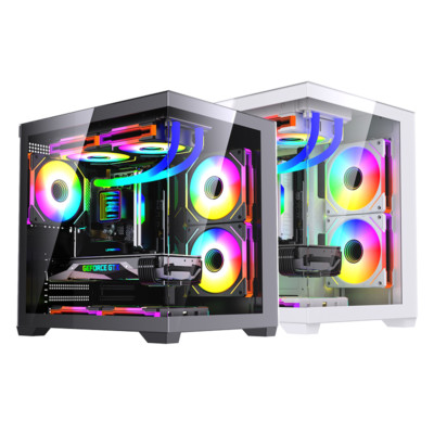 Gaming PC Gehäuse M ATX ITX  LC-S01 Micro Tower Tempered Glass