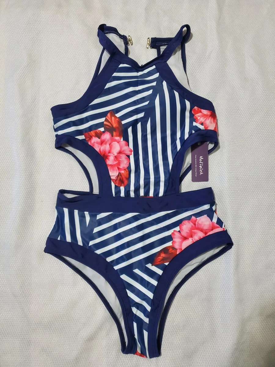 Holipick Women s One Piece Swimsuit Cutout High Neck Bathing Suit Medium
