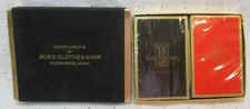 ADVERTISING BOB'S CLOTHING SHOP ALEXANDRA MINN Playing Cards Factory Seal & Box 