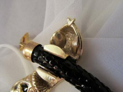 Estate Vintage Whiting & Davis Black Mesh Snake Belt  display picture 1